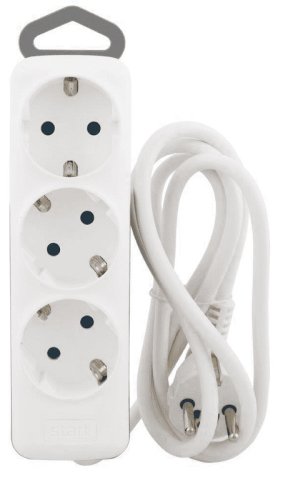 Удлинитель с заземлением Старт Comfort 3-м 3,0м 16А 3500Вт белый  картинка 